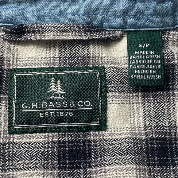 G.H. BASS & CO Men's Plaid Long Sleeve Shirt Size Small - Picture 8 of 9